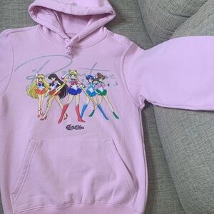 NWOT PRIMITIVE Sailor Moon Graphic Hoodie in Pink, Size XS